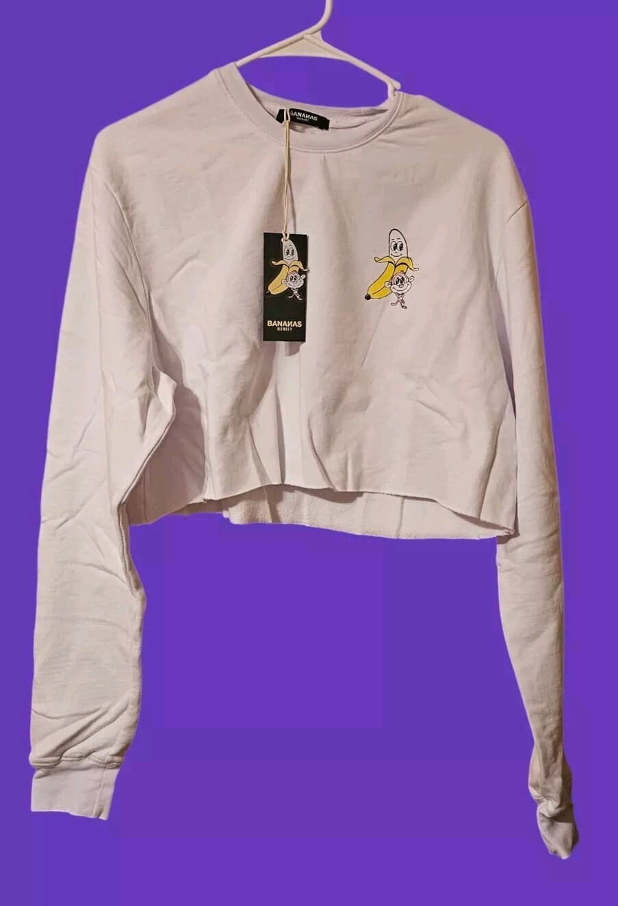 Bananas Monkey Halter Top Crew Neck Sweater Woman's L/Xl