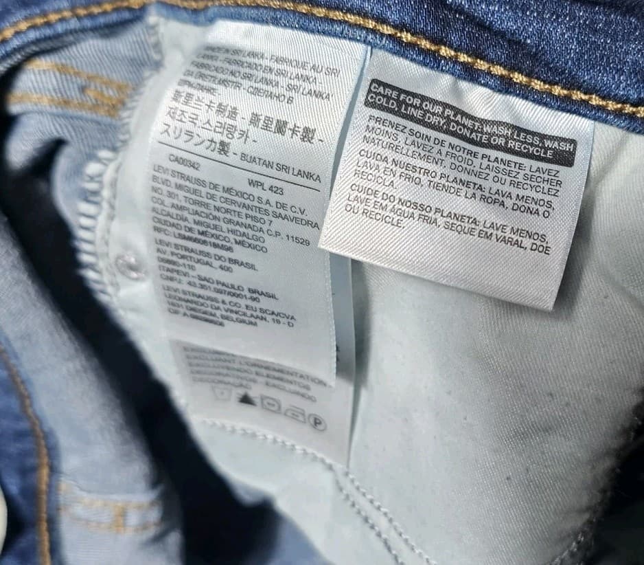 Levi's 311 Shaping Skinny Straight Denim Jeans Blue Wash Womens Size 27 - Thumbnail 9