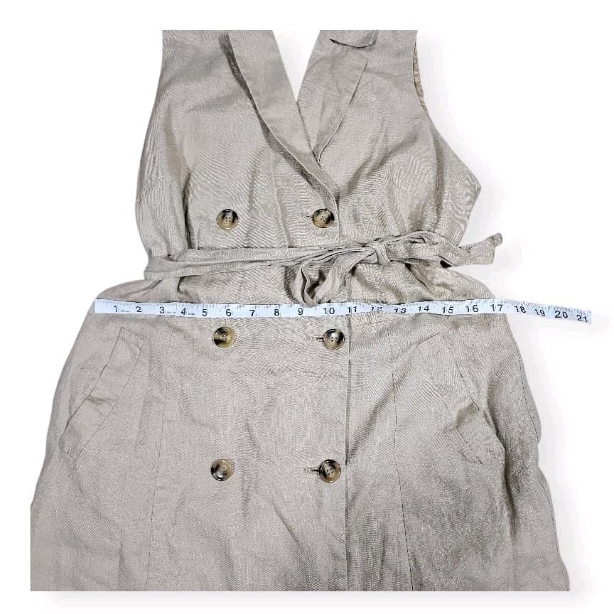 International Concepts Sleevless Double Breasted Trench Dres Size 14p 100% Linen - Thumbnail 10