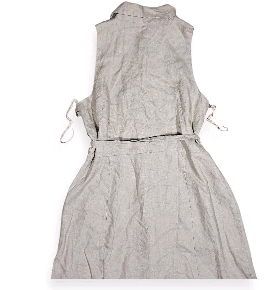 International Concepts Sleevless Double Breasted Trench Dres Size 14p 100% Linen - Thumbnail 12