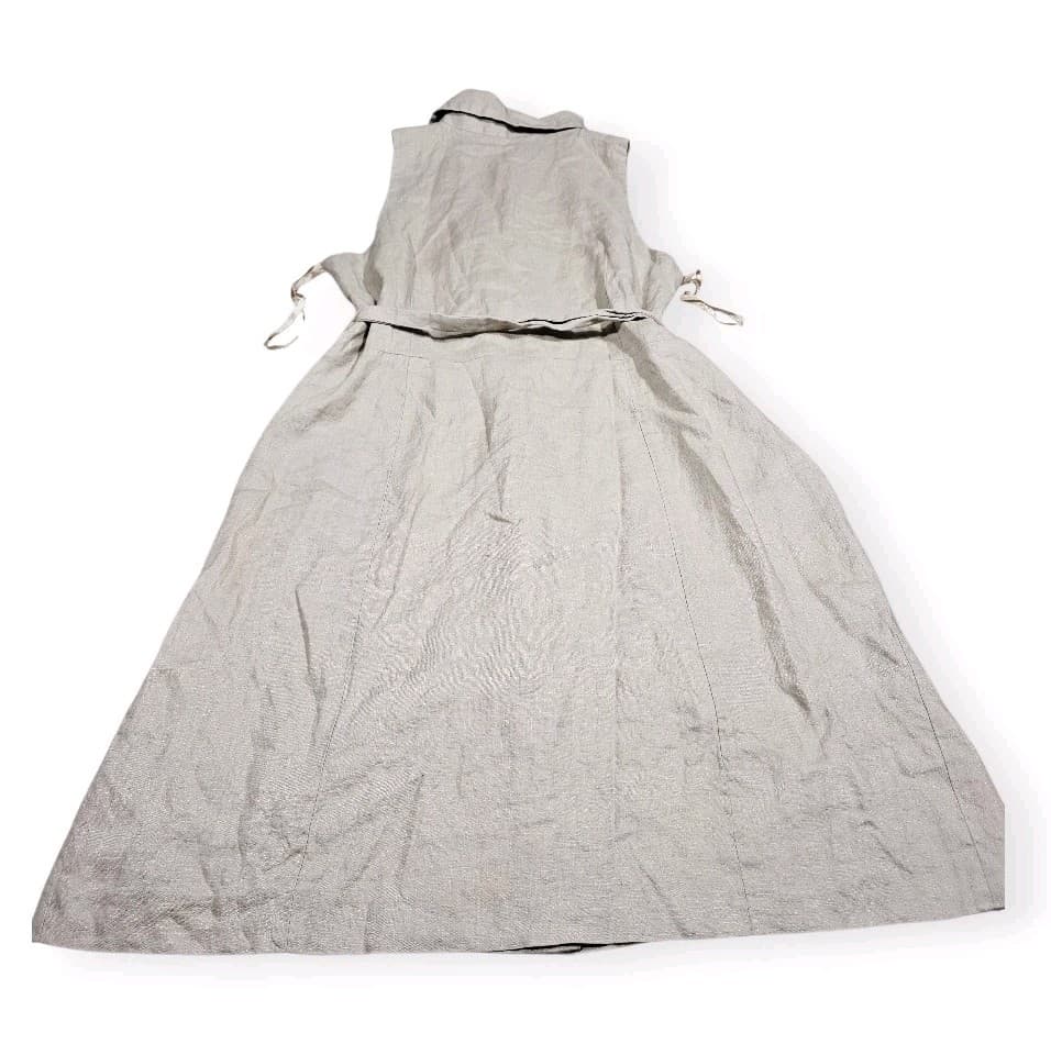 International Concepts Sleevless Double Breasted Trench Dres Size 14p 100% Linen - Thumbnail 14