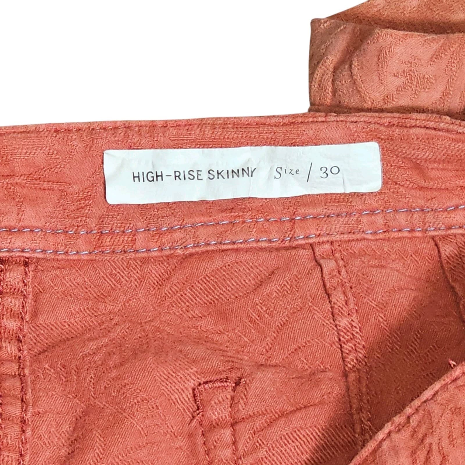 Anthropology Pilcro The Letter Press High-Rise Skinny, Red Floral Pants size 26 - Thumbnail 10