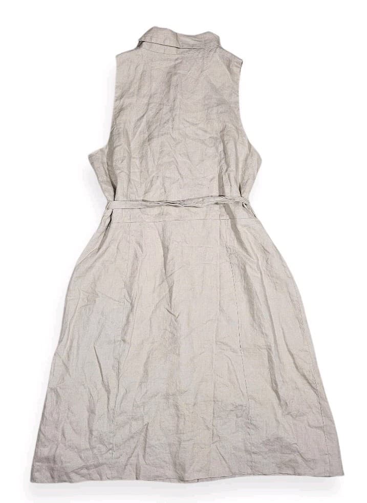 International Concepts Sleevless Double Breasted Trench Dres Size 14p 100% Linen - Thumbnail 11