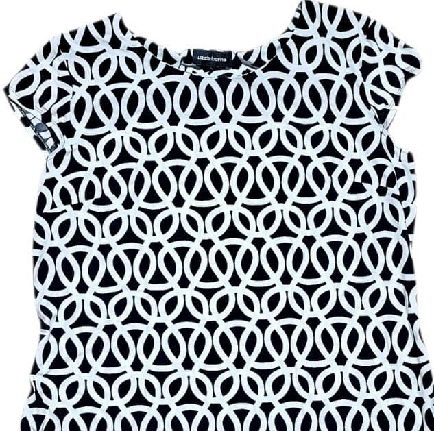 Liz Claiborne Dress Blue /White/Pink Size Large Women Cap Sleeve Sheath - Thumbnail 3