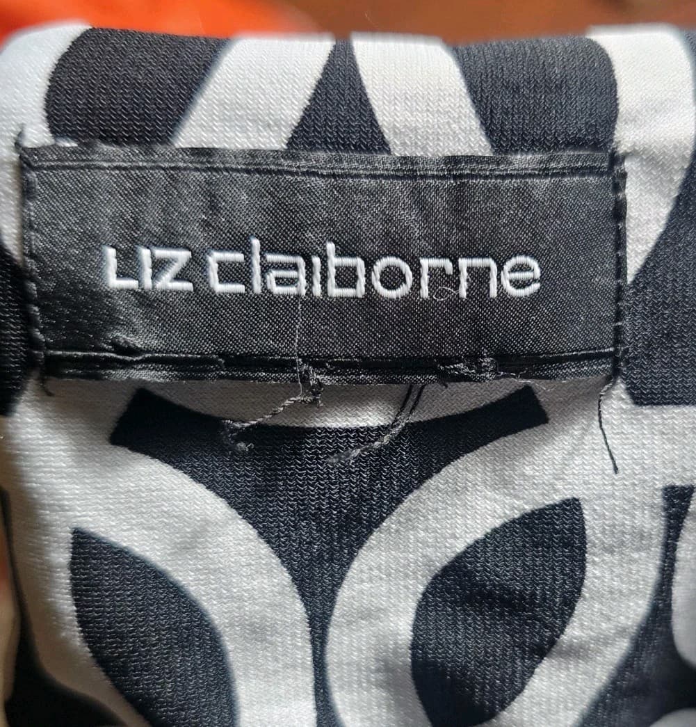 Liz Claiborne Dress Blue /White/Pink Size Large Women Cap Sleeve Sheath - Thumbnail 9