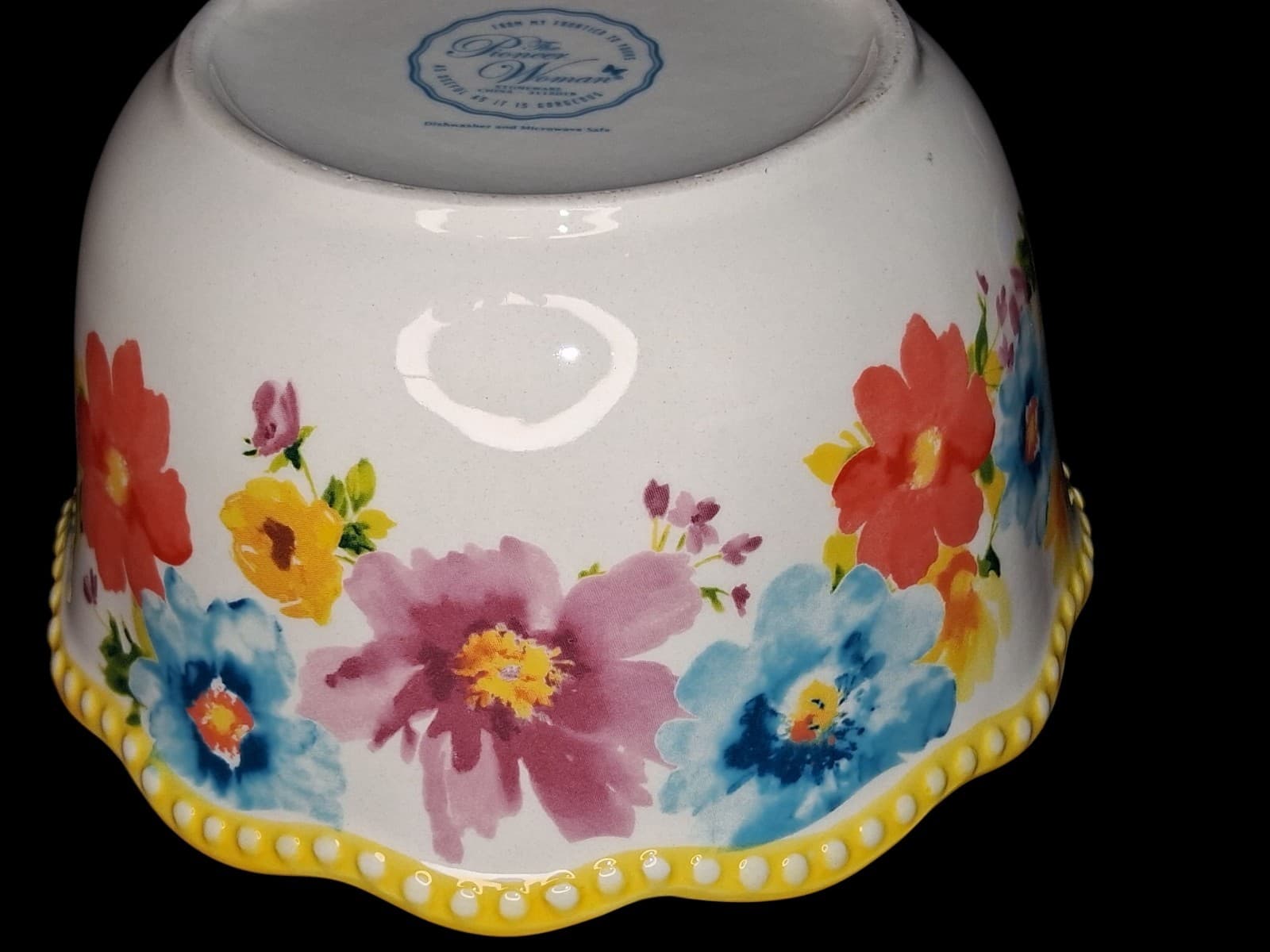 Pioneer Woman Sweet Rose Sentiment 6" Stoneware Bowl - Thumbnail 4