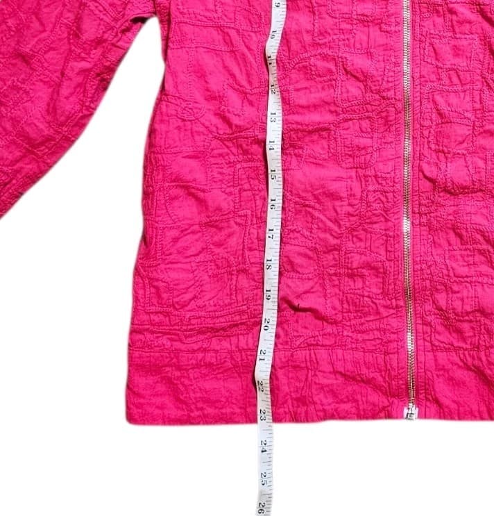 Focus Casual Life Pink Textured Front Zip Jacket Womans Size 5 - Thumbnail 9