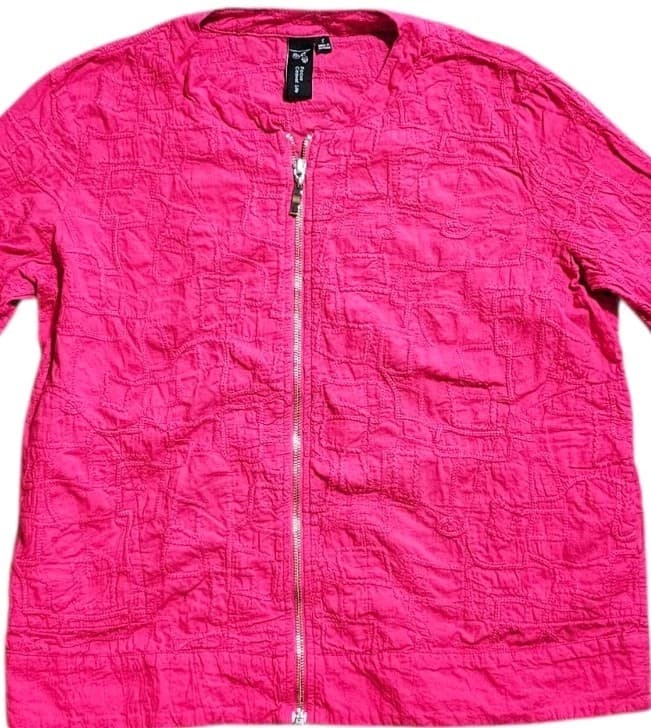 Focus Casual Life Pink Textured Front Zip Jacket Womans Size 5 - Thumbnail 3