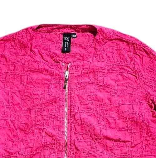 Focus Casual Life Pink Textured Front Zip Jacket Womans Size 5 - Thumbnail 6