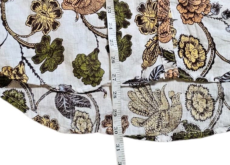 Nicole Miller New York Linen Button Up Shirt Womans Medium Floral Long Sleeve - Thumbnail 10