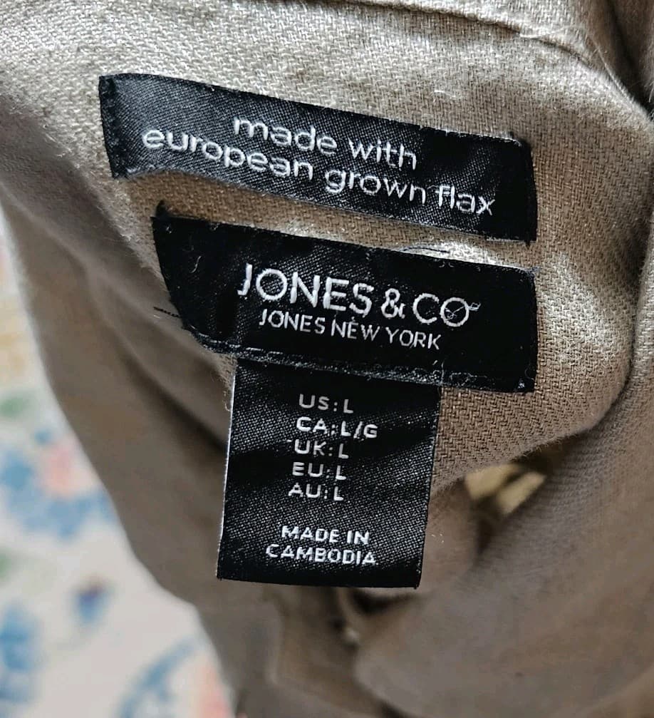Jones & Co Metallic Linen Trucker Jacket - European Grown Flax - Large - Boho - Thumbnail 12