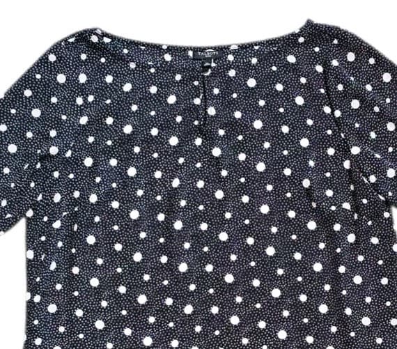 ​Talbots Petite MP Polka Dot Blouse - Classic Navy & White Professional Top - Thumbnail 3