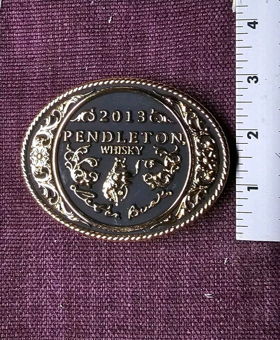 2013 Pendleton Whiskey Let'er Buck Rodeo Belt Buckle By Montana Silversmiths - Thumbnail 5