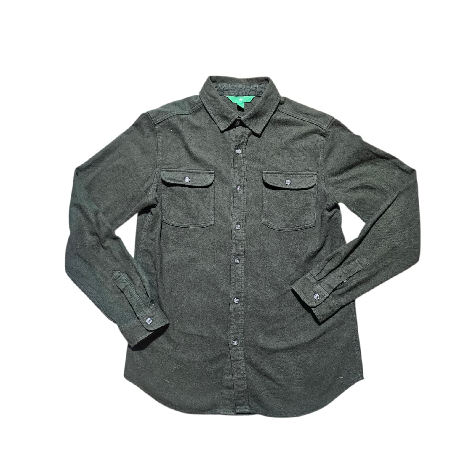 Dip Brand Green Button Down 100% Cotton Shirt Mens Size M