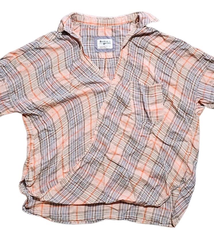 Anthropologie Holding Horses Plaid Blouse Womans Size 12 - Thumbnail 2