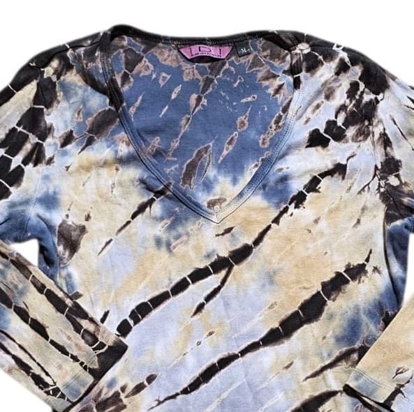 IDI By Matthew Boho Tie-dye Long Sleeve V-neck Womans Size Medium - Thumbnail 4