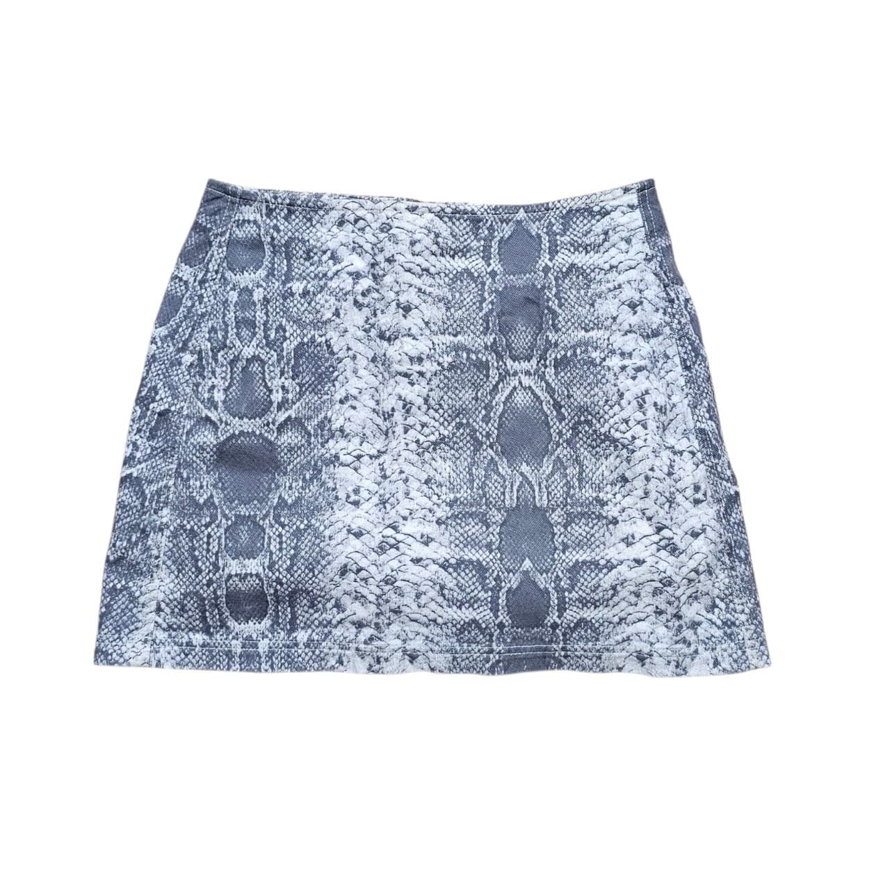 BDG Urban Outfitters Womens Snakeskin Back-Zip Cotton Mini Skirt Size Medium