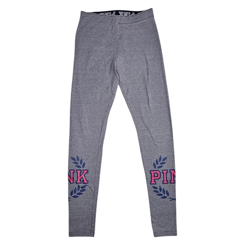 Victoria's Secret Pink Yoga Flat Legging Grey Logo Size Xsmall