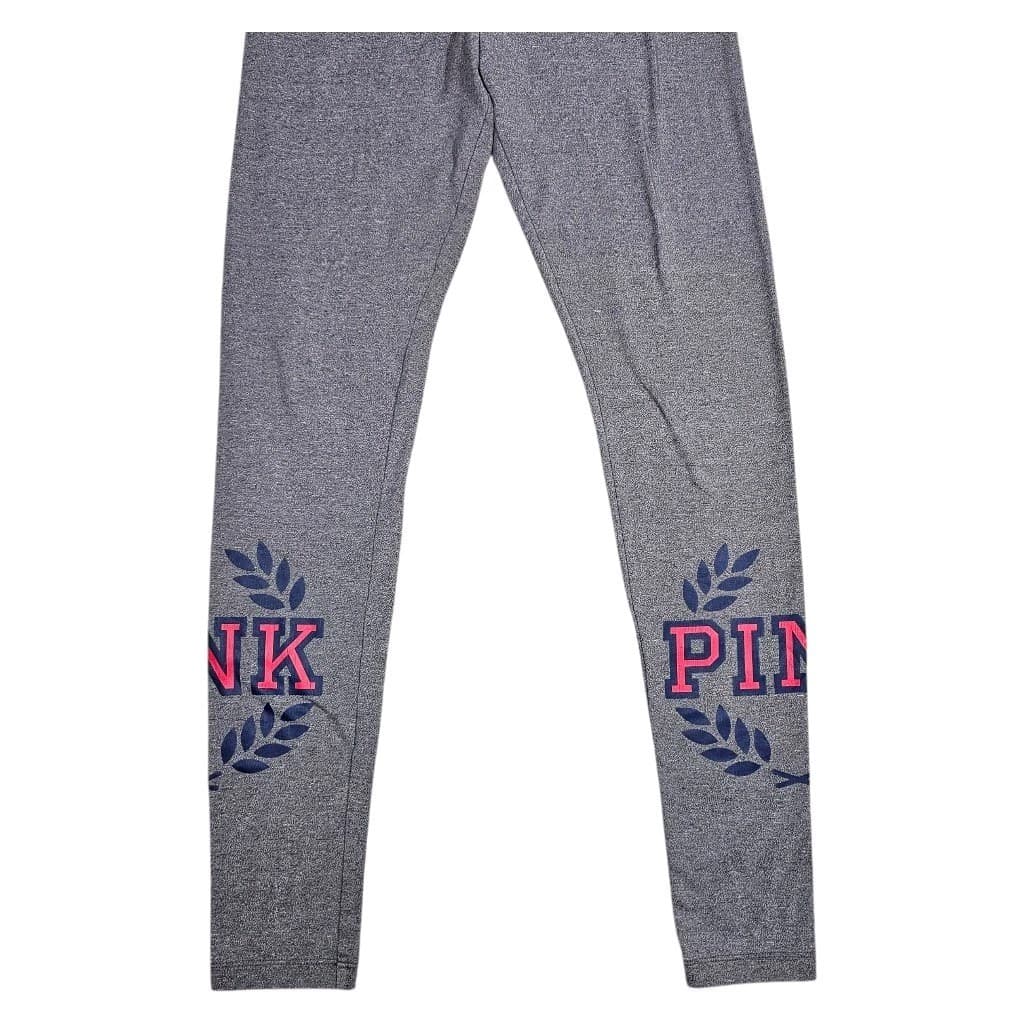 Victoria's Secret Pink Yoga Flat Legging Grey Logo Size Xsmall - Thumbnail 3
