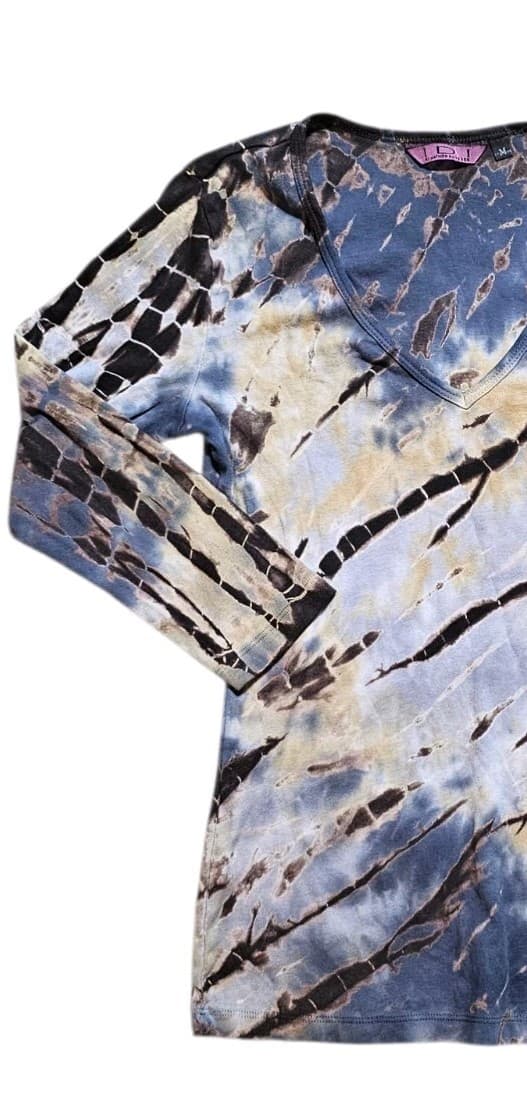 IDI By Matthew Boho Tie-dye Long Sleeve V-neck Womans Size Medium - Thumbnail 2