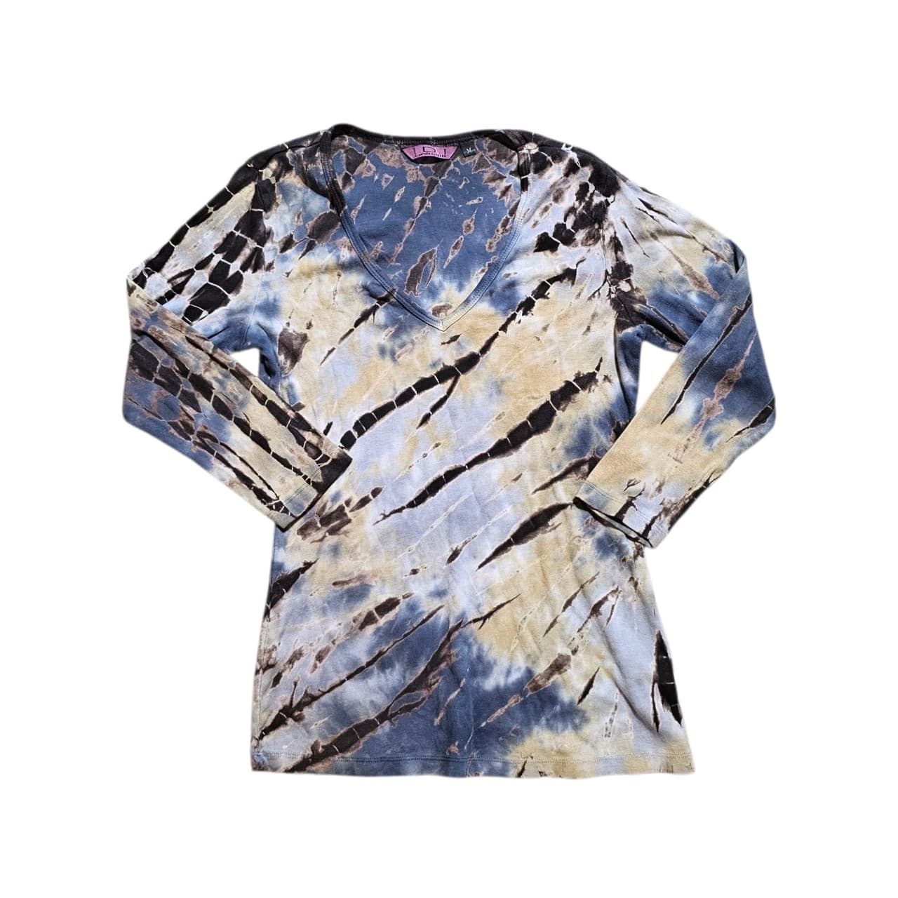 IDI By Matthew Boho Tie-dye Long Sleeve V-neck Womans Size Medium