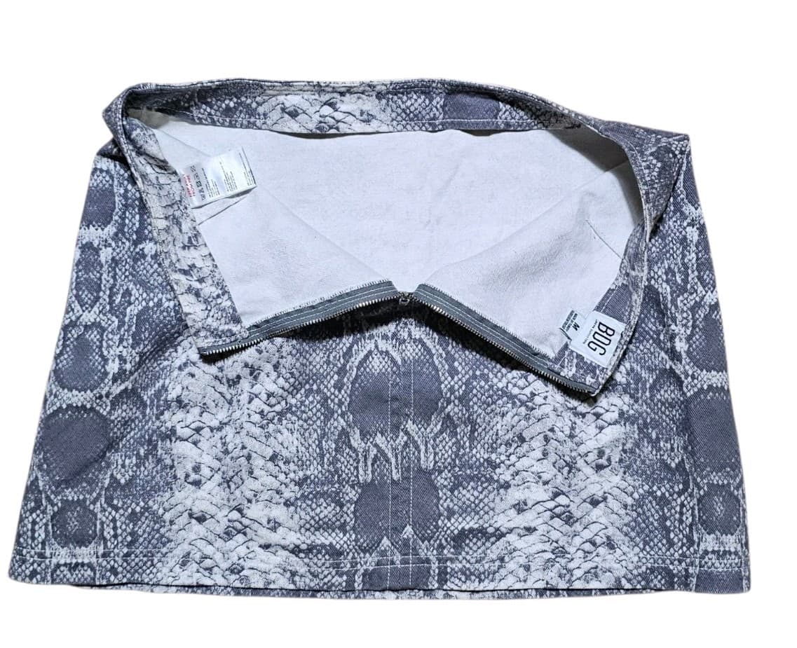 BDG Urban Outfitters Womens Snakeskin Back-Zip Cotton Mini Skirt Size Medium - Thumbnail 6