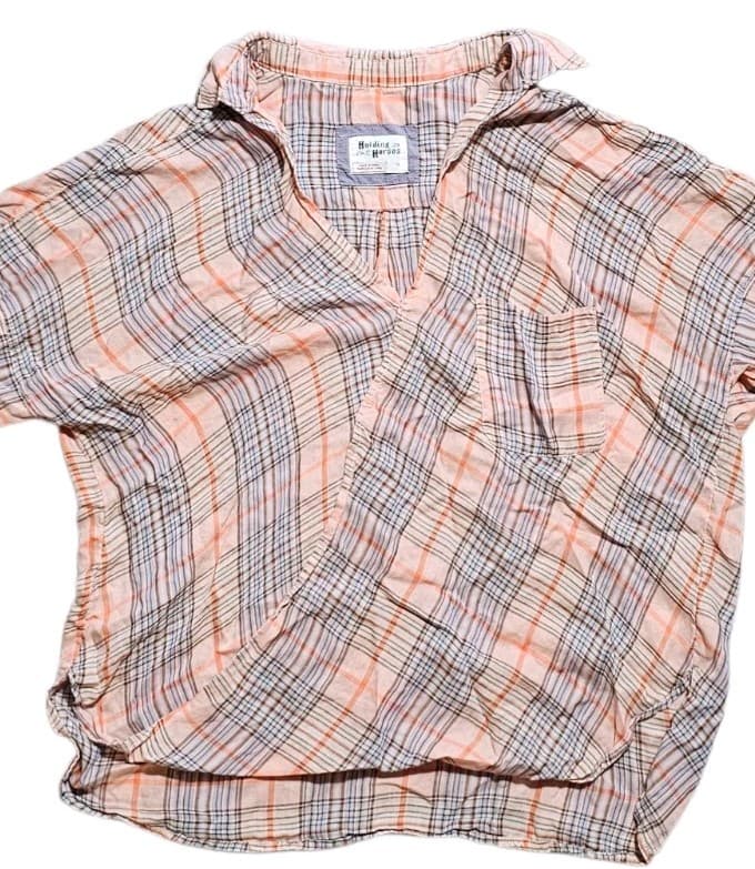 Anthropologie Holding Horses Plaid Blouse Womans Size 12 - Thumbnail 3