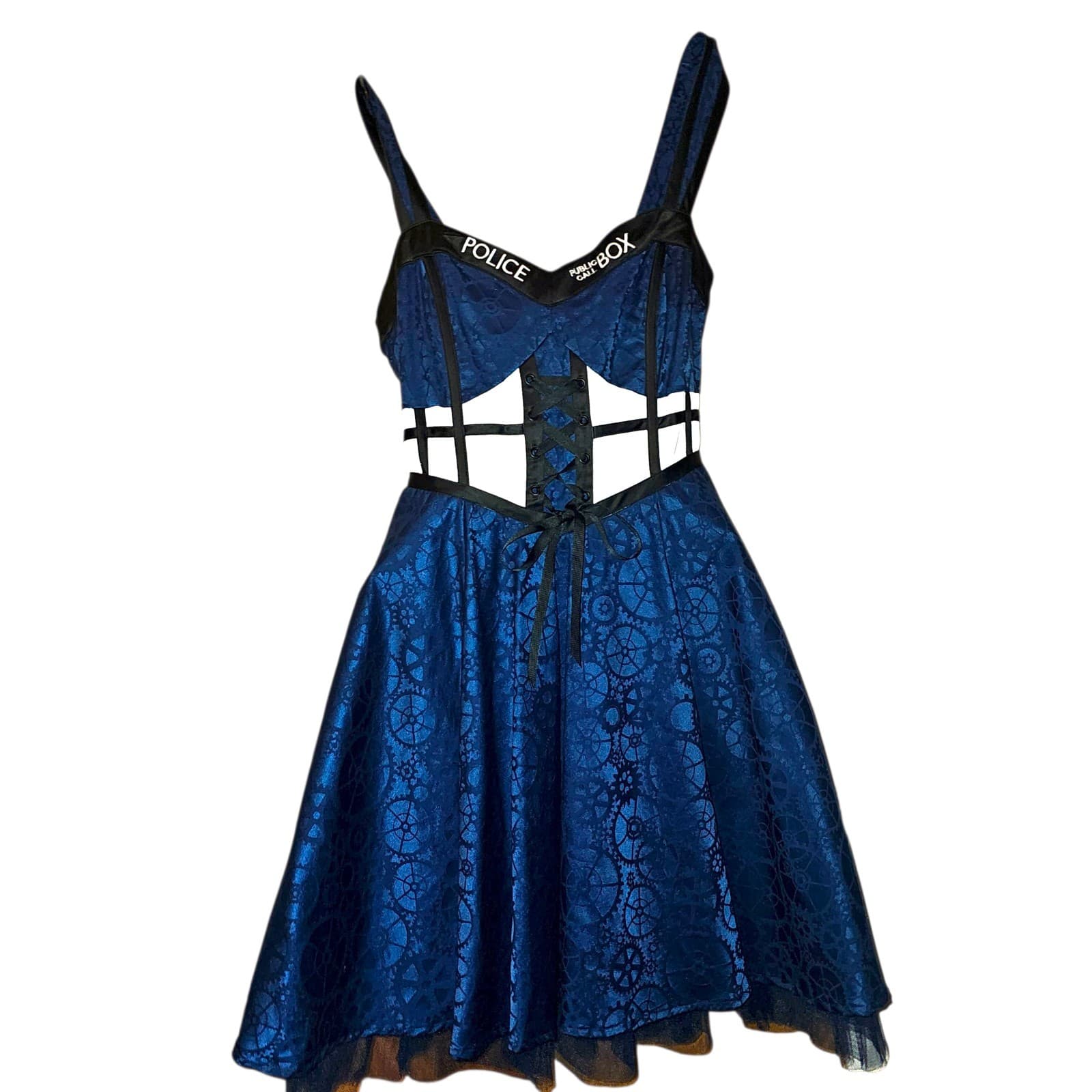 Hot Topic BBC Exclusive DR Who Police Public Call Box Dress MD Halloween Cosplay