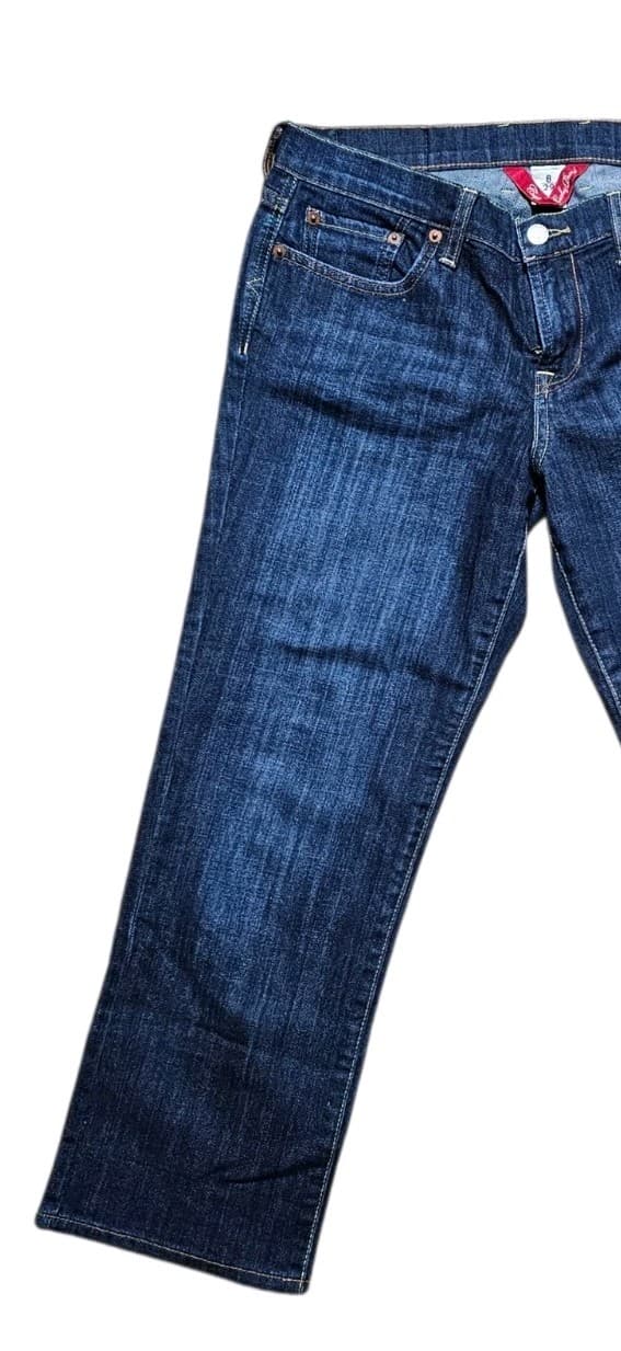 Lucky Brand Sweet N Low Cropped Denim Jeans Women Sz 8 32x24.5 Dark Blue Stretch - Thumbnail 4