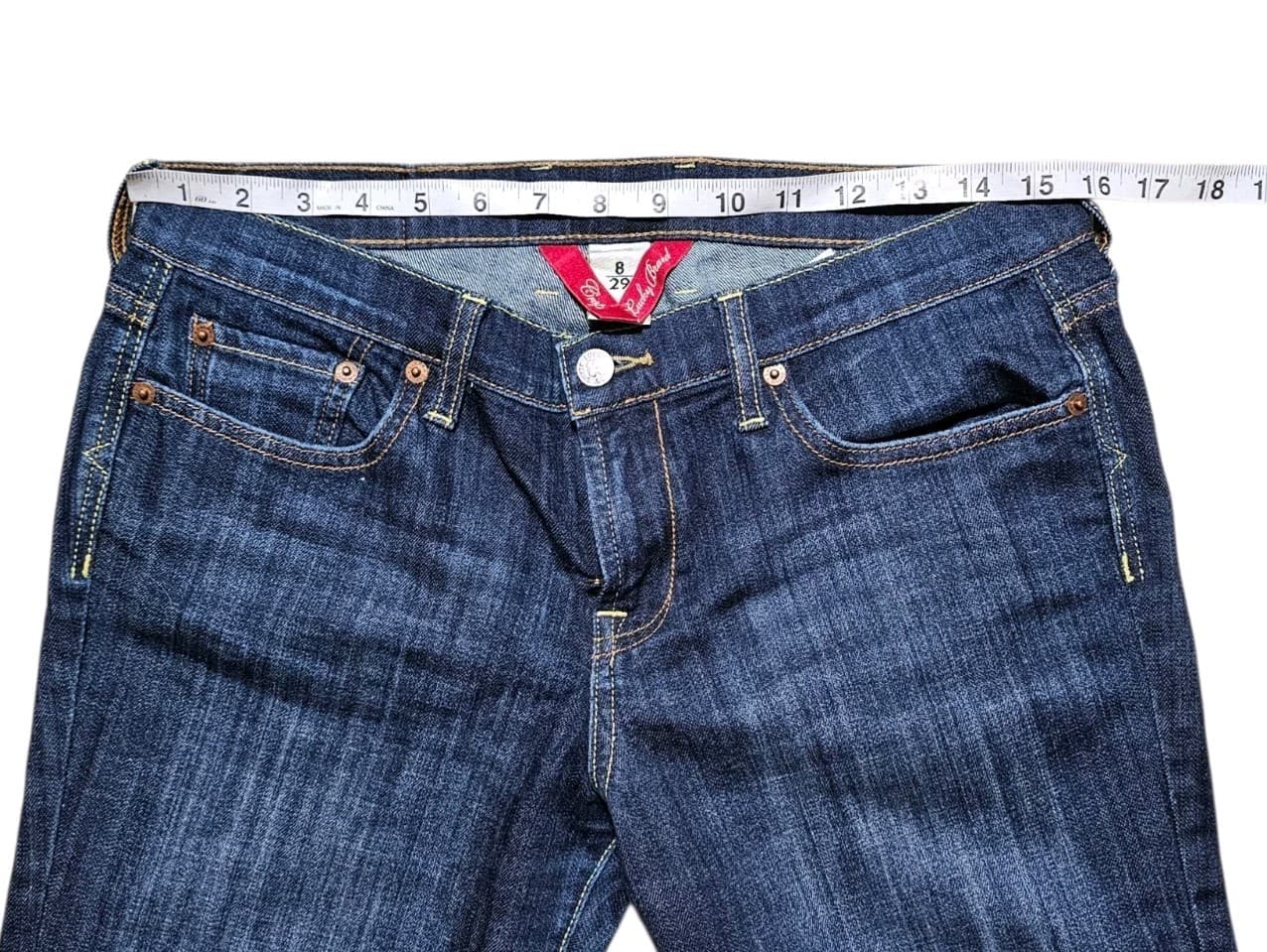 Lucky Brand Sweet N Low Cropped Denim Jeans Women Sz 8 32x24.5 Dark Blue Stretch - Thumbnail 10