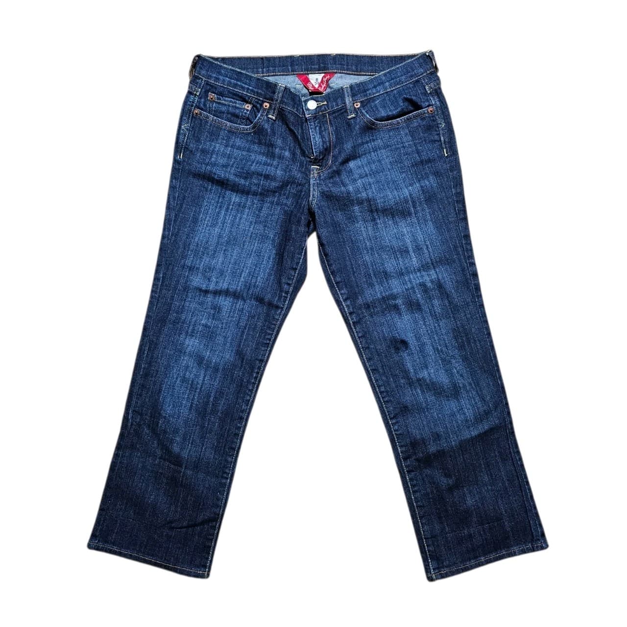 Lucky Brand Sweet N Low Cropped Denim Jeans Women Sz 8 32x24.5 Dark Blue Stretch - Thumbnail 2