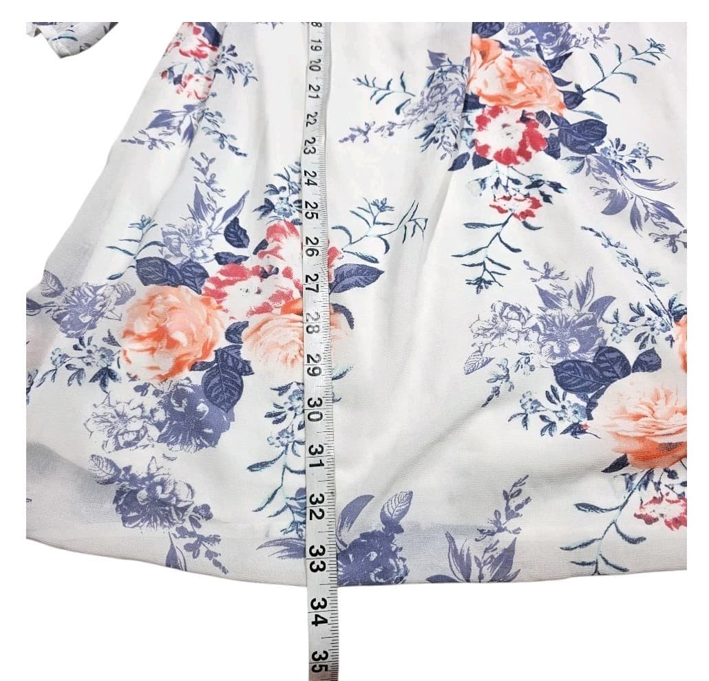 Heart Soul Cold Shoulder Lace Trim Floral Dress Woman's Size Medium - Thumbnail 8