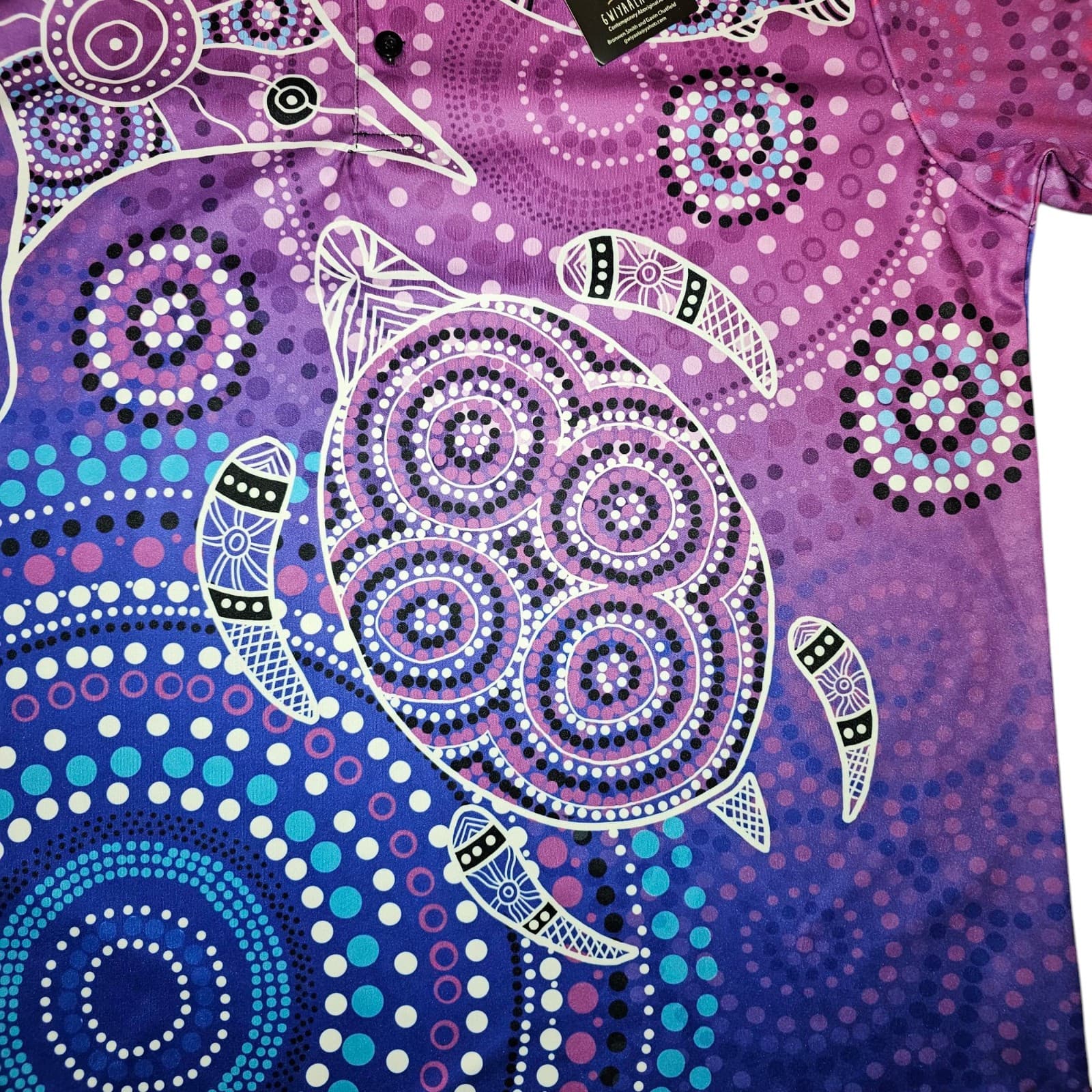 Gwiyaala Art Colorful Large Aboriginal Art Themed Shirt - Thumbnail 4