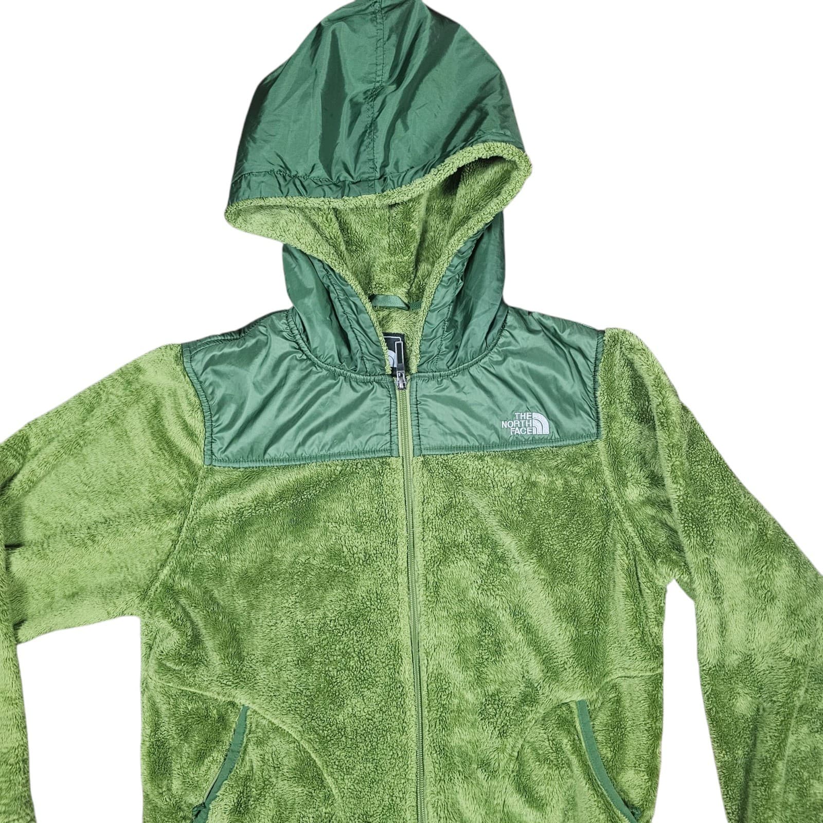 North Face Woman Large Green Fleece Jacket - Thumbnail 3