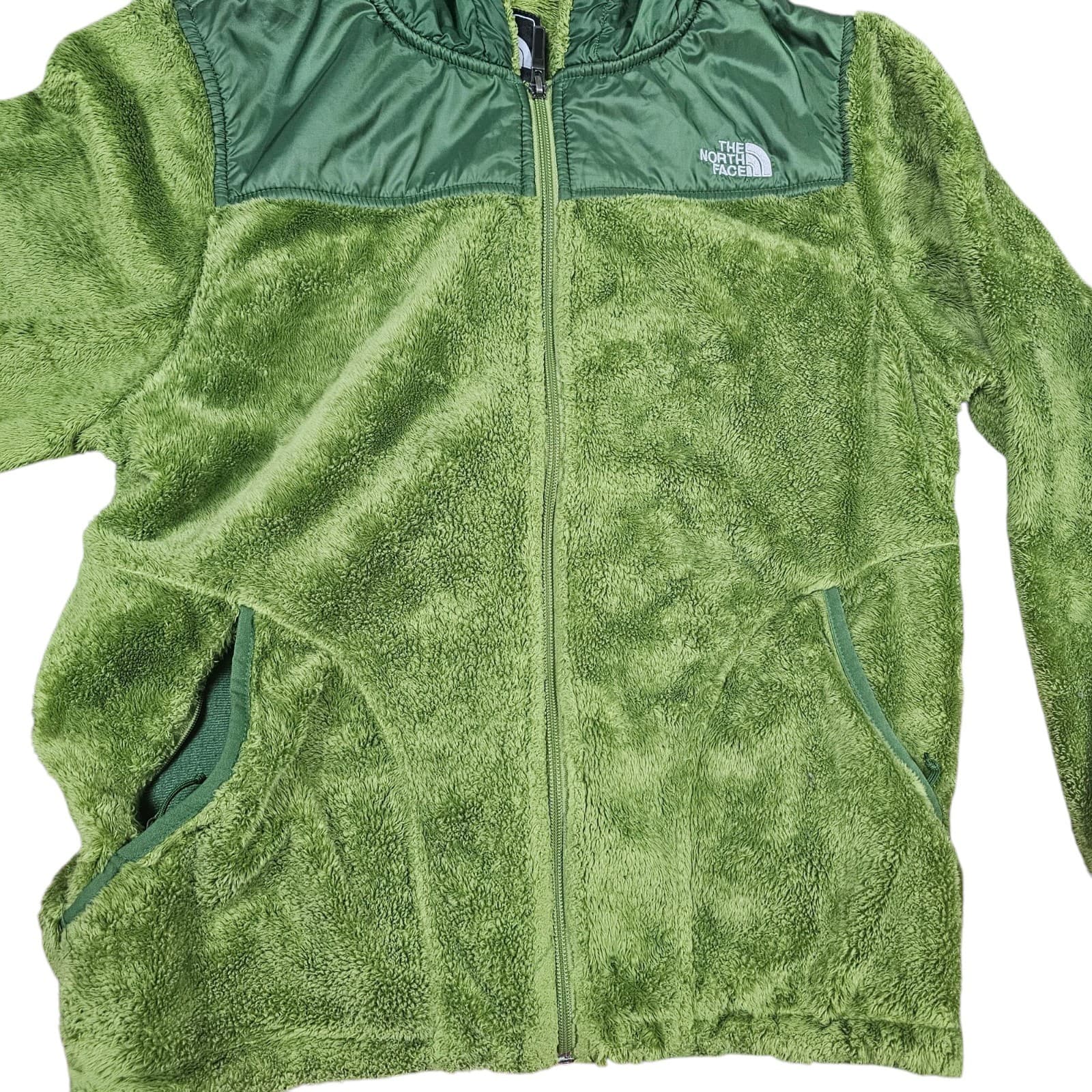 North Face Woman Large Green Fleece Jacket - Thumbnail 4