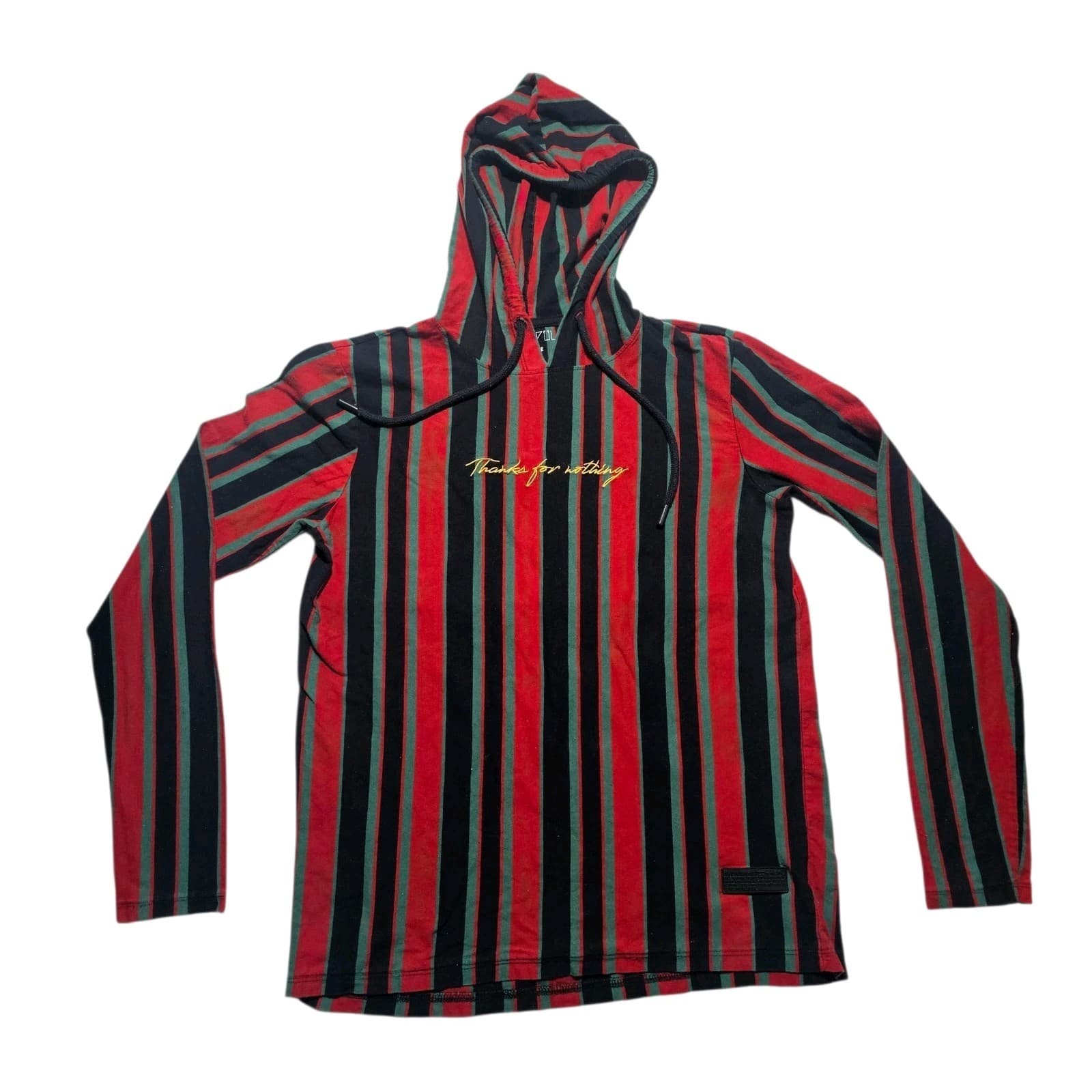 Vox Populi For The People Hooded Long Sleeve Shirt Thanks For Nothing Size Med