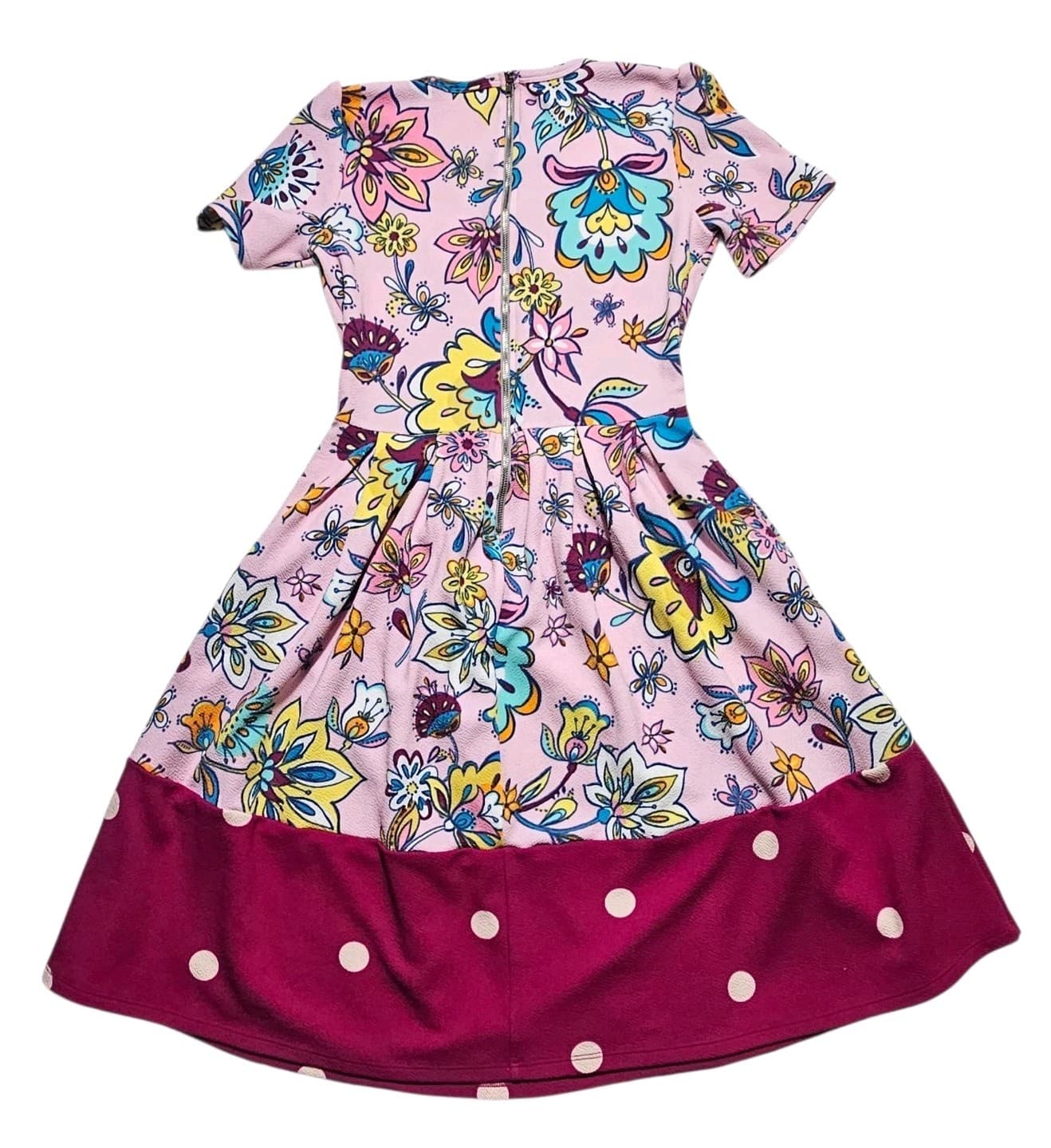 LuLaRoe Amelia Dress Size Small Multi Color Floral Polka Dot - Thumbnail 5