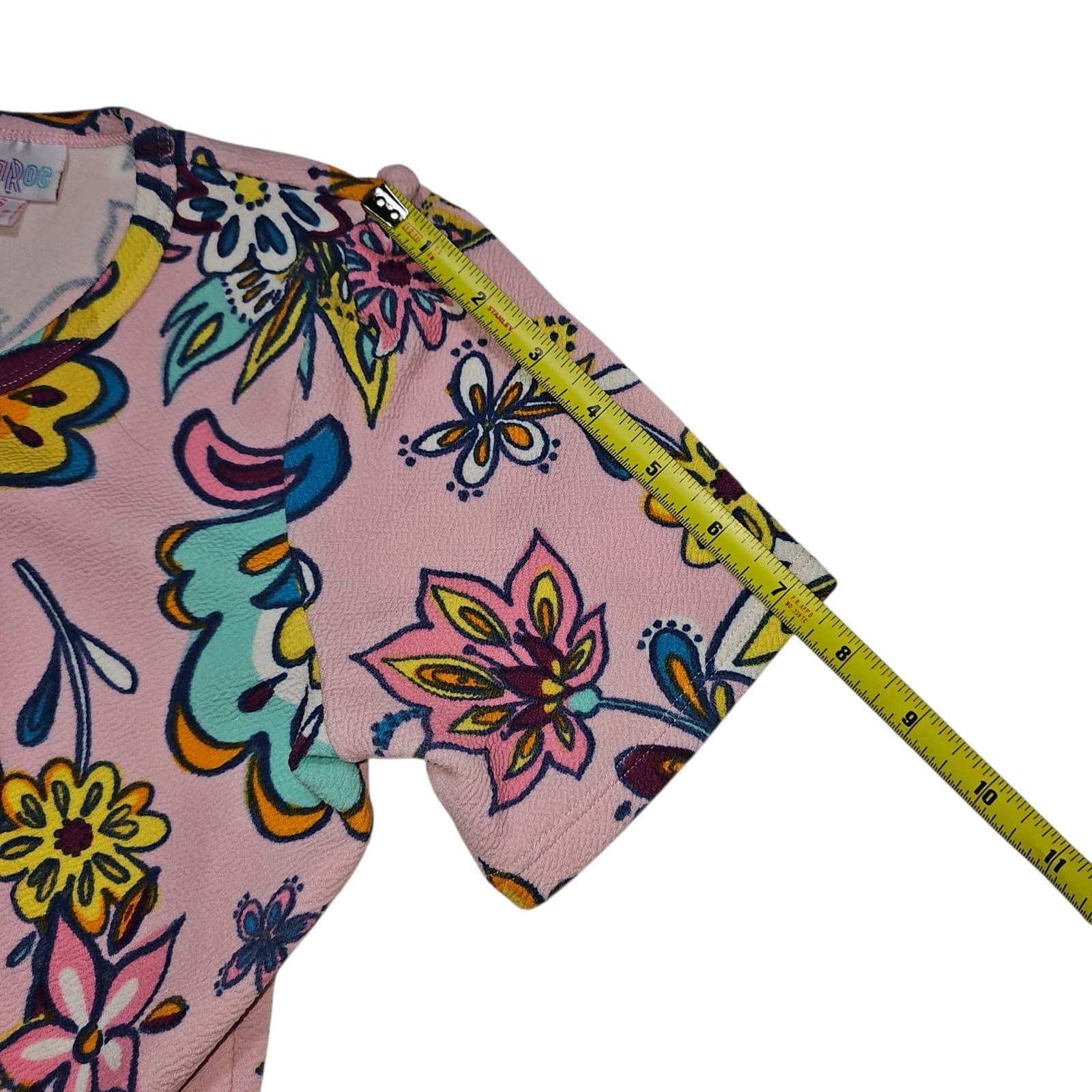 LuLaRoe Amelia Dress Size Small Multi Color Floral Polka Dot - Thumbnail 14