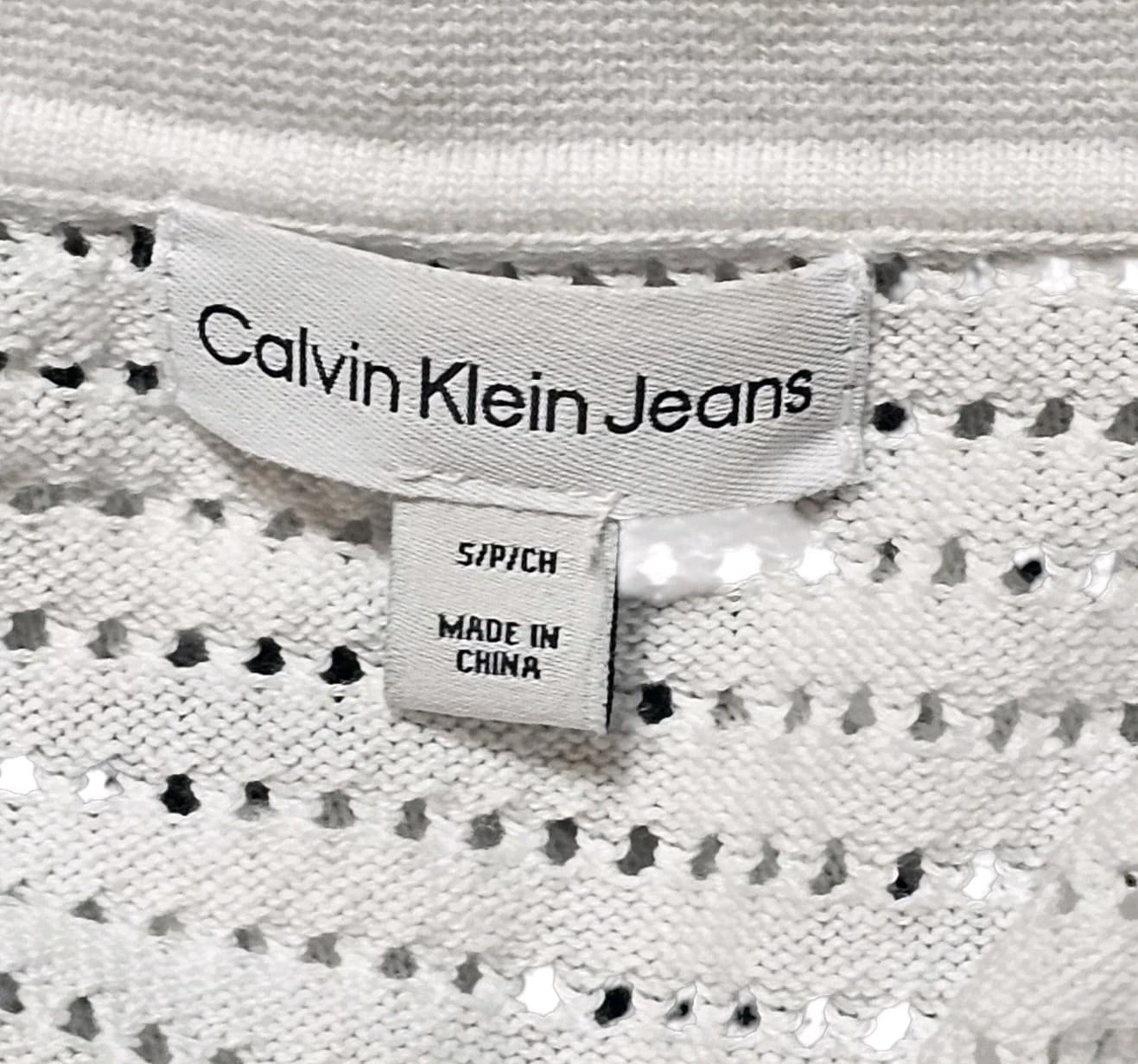 Calvin Klein Jonny Collar Top Striped Womans Size Small - Thumbnail 7