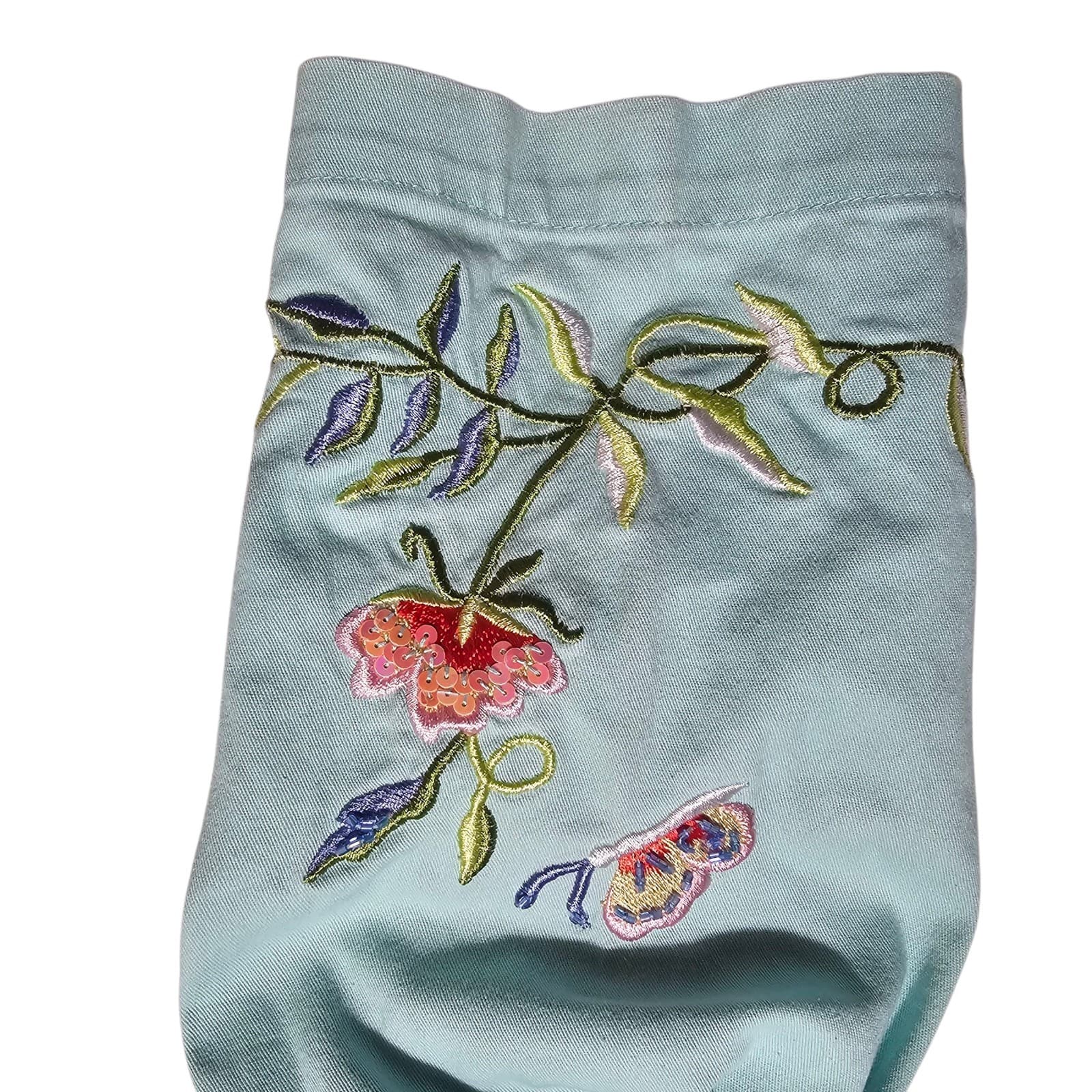 Quacker Factory Jacket Embroidered Floral With Butterfly's Full Zip Medium - Thumbnail 6