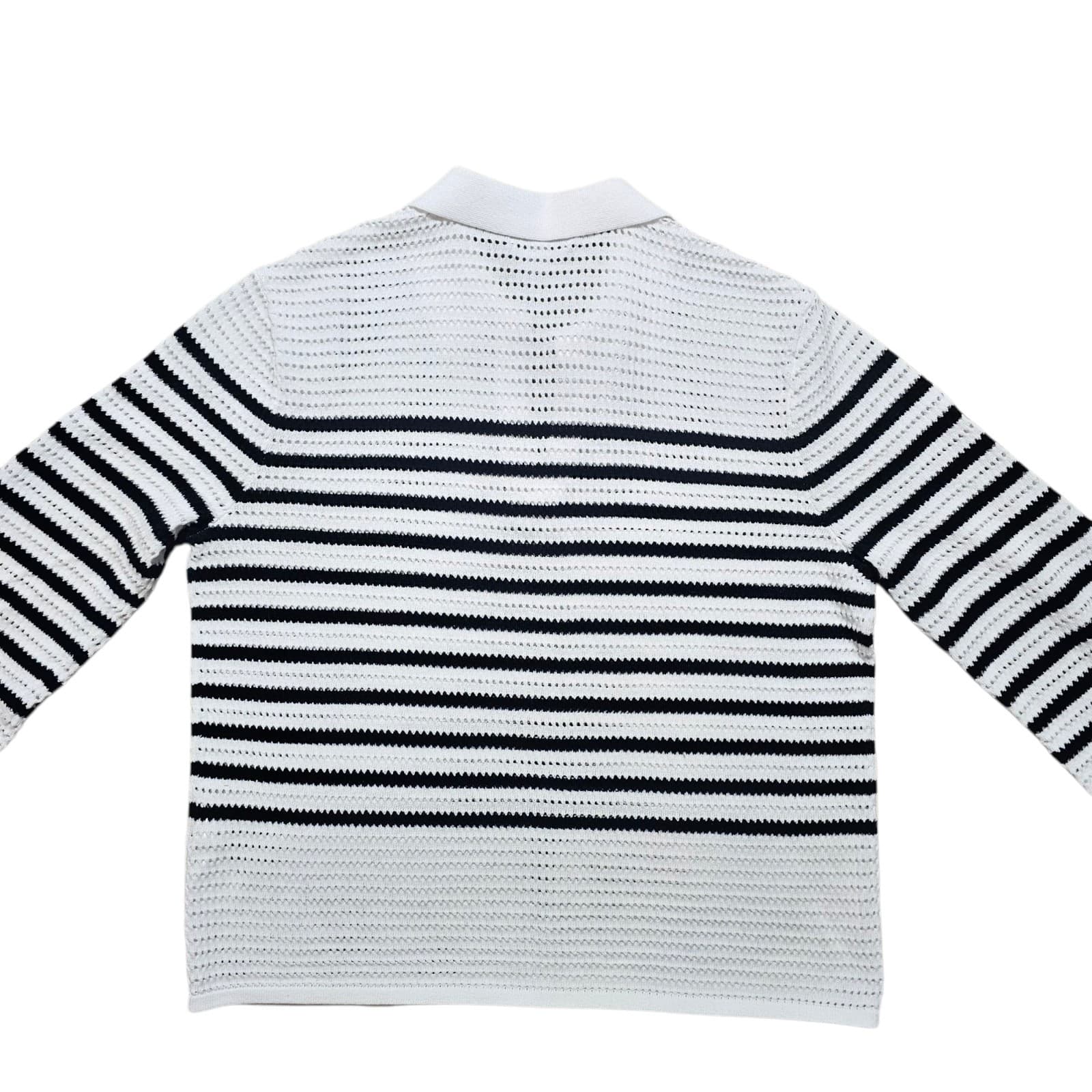 Calvin Klein Jonny Collar Top Striped Womans Size Small - Thumbnail 5