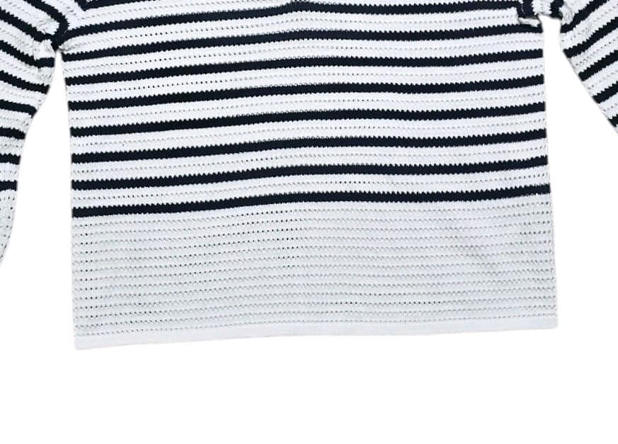 Calvin Klein Jonny Collar Top Striped Womans Size Small - Thumbnail 3