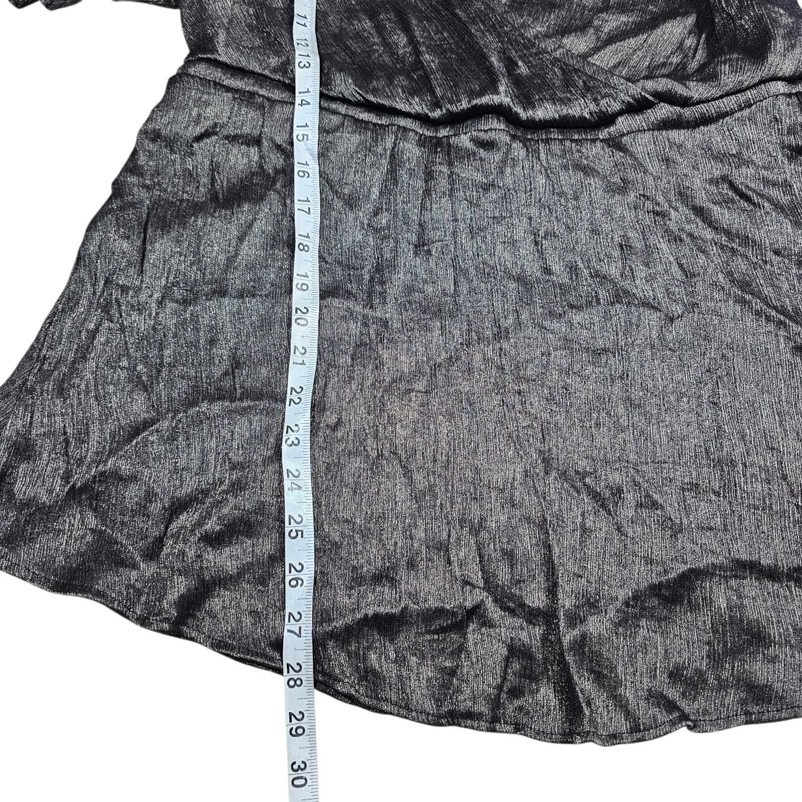Torrid Shirt Womens size 2X Black Metallic Lurex Flutter Sleeve Surplice Romper - Thumbnail 8