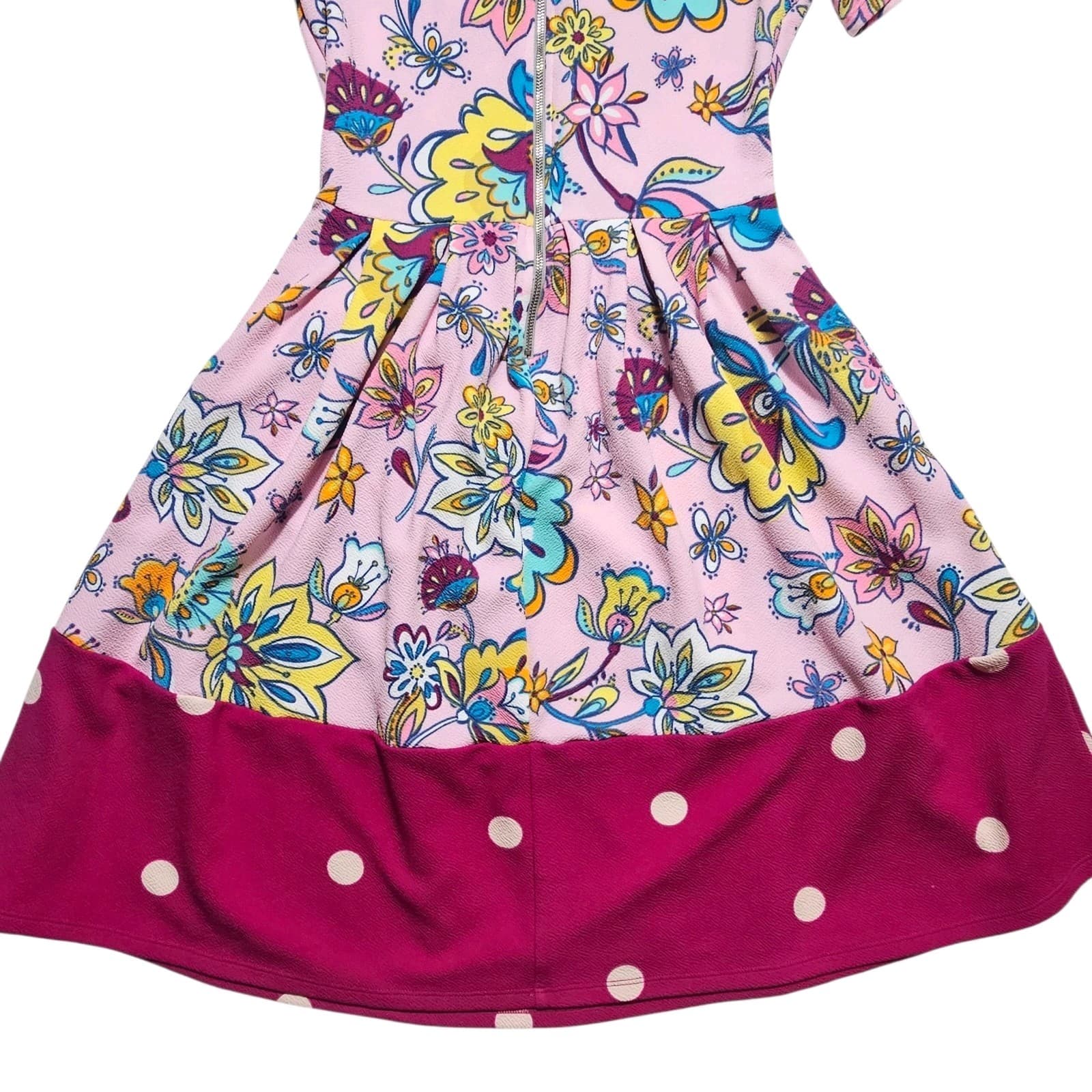 LuLaRoe Amelia Dress Size Small Multi Color Floral Polka Dot - Thumbnail 7