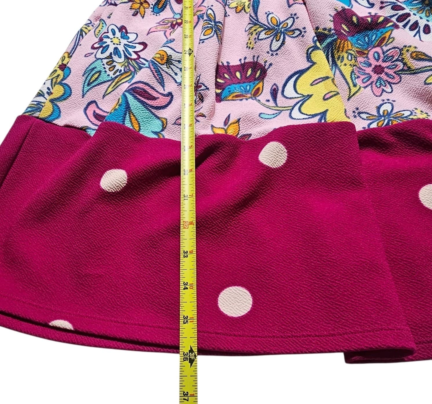 LuLaRoe Amelia Dress Size Small Multi Color Floral Polka Dot - Thumbnail 9
