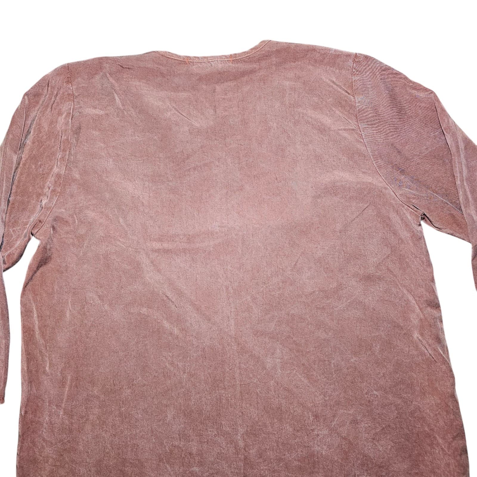 Cut Loose Top Womens small Burnt Orange 3/4 Sleeve V-Neck 100% Tencel - Thumbnail 6