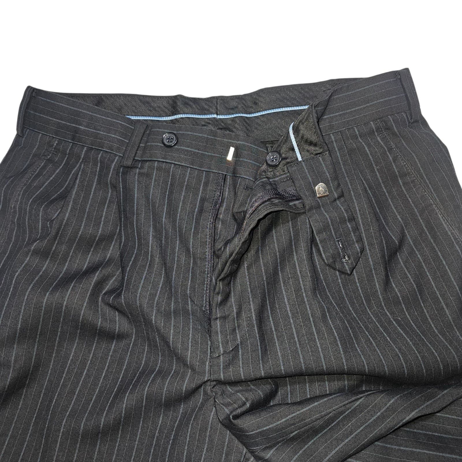 Gulliano Coture Pin Stripe Vito Pants Size 38r/32r - Thumbnail 11