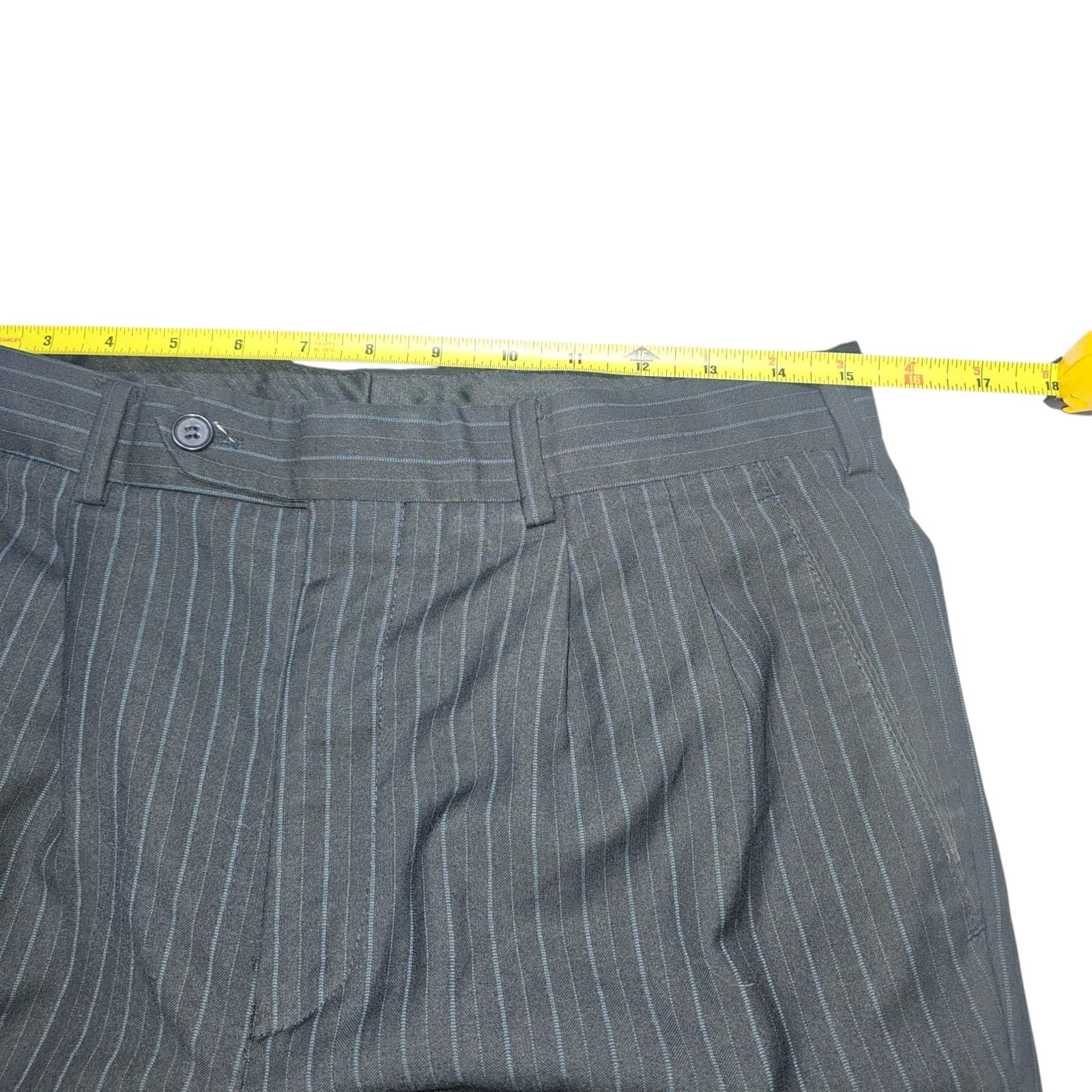 Gulliano Coture Pin Stripe Vito Pants Size 38r/32r - Thumbnail 10