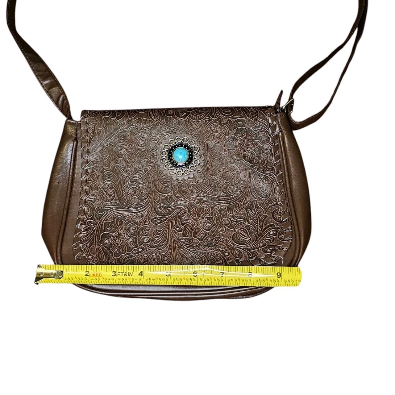 Brown Purse Canyon Sky Southwest Bag Turquoise Silver - Thumbnail 9