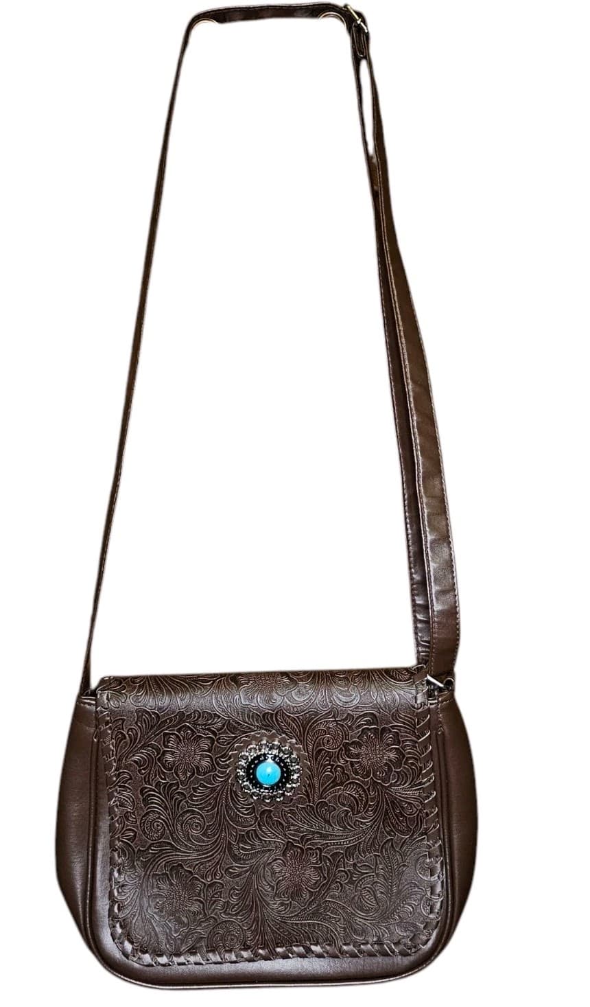 Brown Purse Canyon Sky Southwest Bag Turquoise Silver - Thumbnail 2
